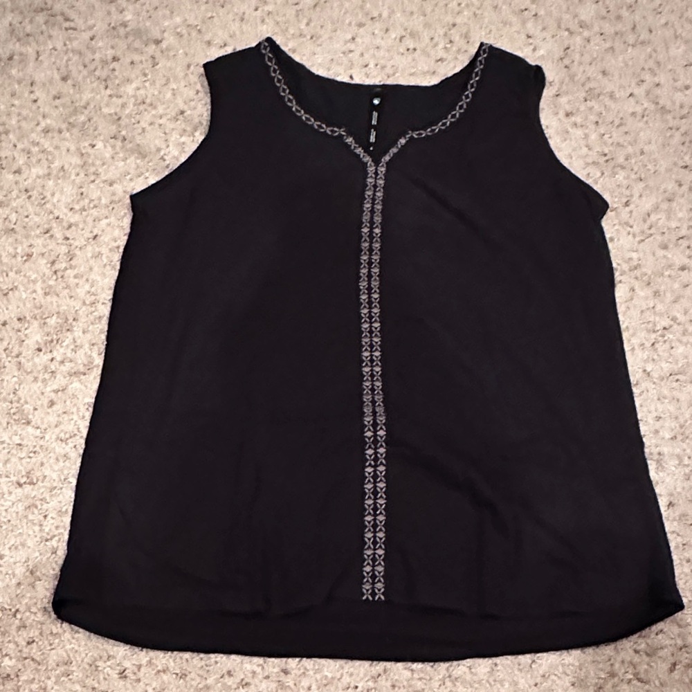 Kuhl Black Tank Top with Embroidered Trim